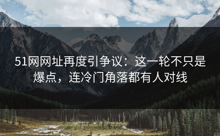 51网网址再度引争议：这一轮不只是爆点，连冷门角落都有人对线